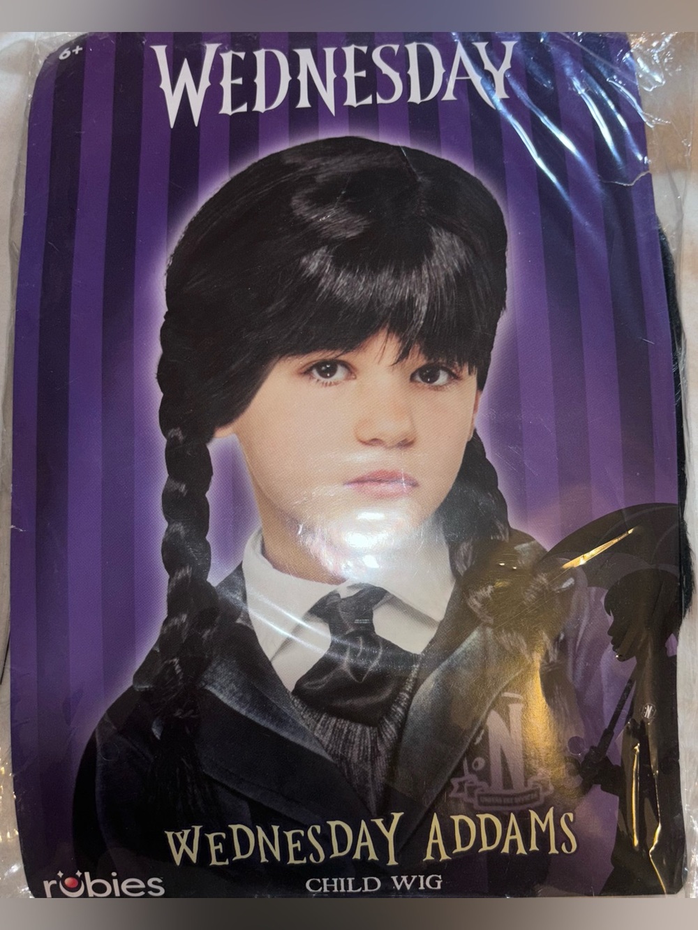 Rubie's Wednesday Addam’s Girls Black Braided Child Costume Wig 6+